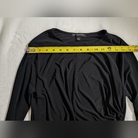 Banana Republic Knit Shirred Midi Dress, Elegant, Black, Long Sleeve, Size Small - Picture 8 of 8